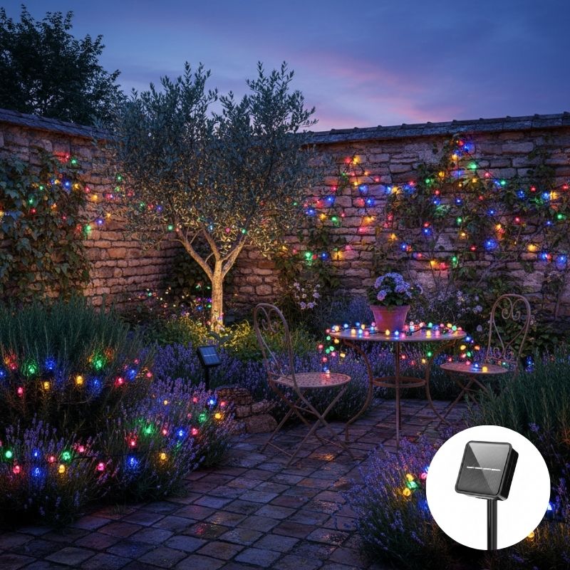 guirlande extérieur pour noël solaire RGB décore tout jardin