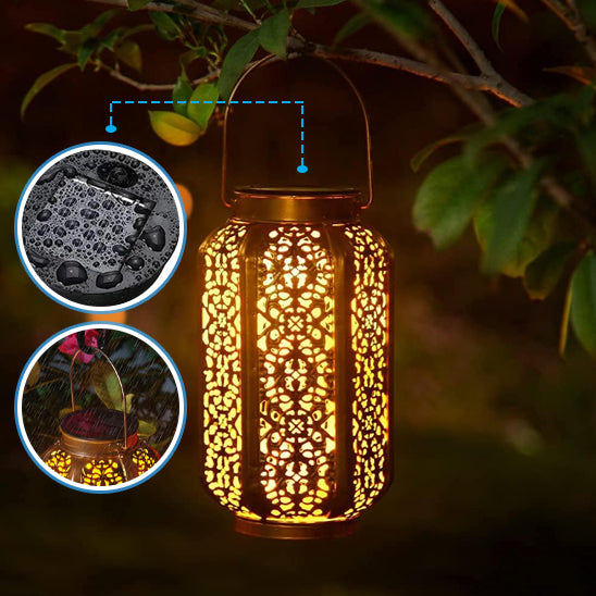 lanterne solaire pour jardin suspendue résiste intempérie décore éclaire