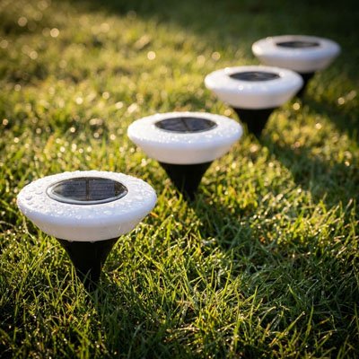 spots solaires exterieurs résistant sous pluie piqués gazon