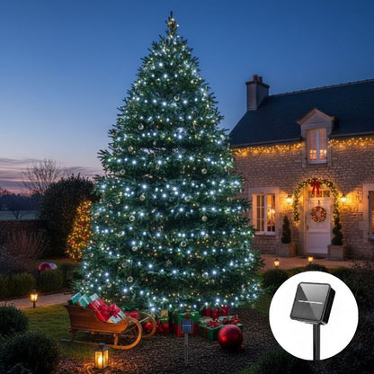 guirlande extérieur pour noël solaire blanc décore arbre Noël