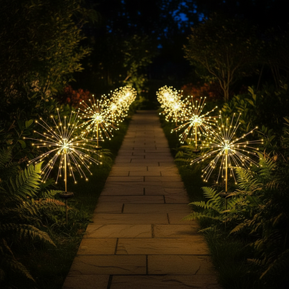 Jardin lampe solaire style pissenlit éclairent allée