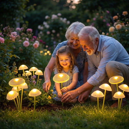 Lampe solaire bouquet champignon blanc chaud fantaisie enfant adultes