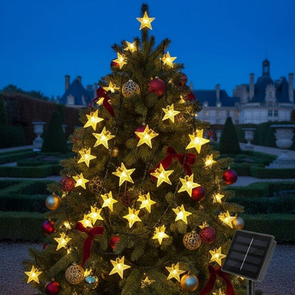 guirlande exterieur noel solaire étoiles décore sapin Noël jardin