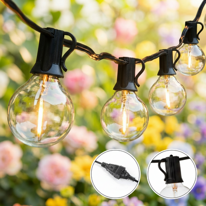 guirlande lumineuse exterieur ampoule ronde verre connecteur crochet