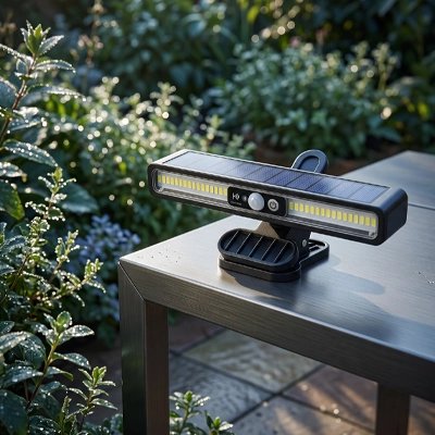 lampe exterieure solaire detecteur de mouvement pince déposée table