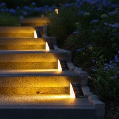 lampe solaire couleur chaude visibilité sécurité jardin