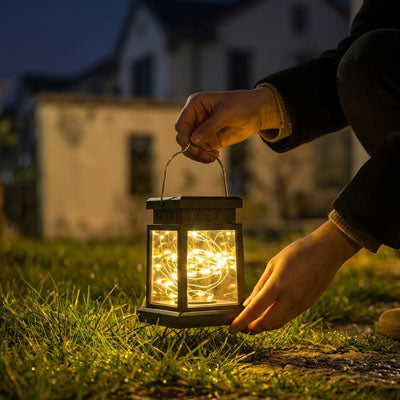 lanterne exterieur solaire effet constellation étoiles dépose sol jardin
